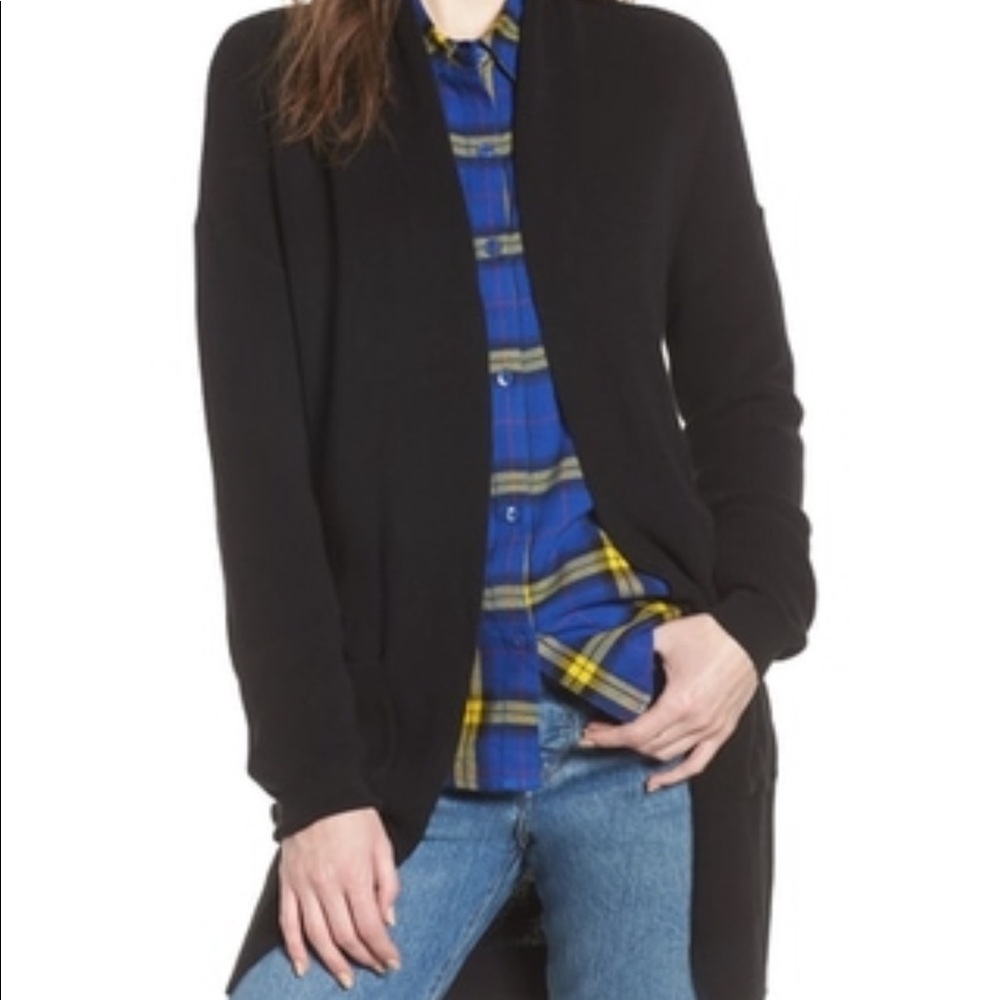 Black BP Nordstrom Curve Hem Cardigan